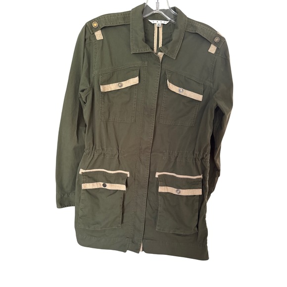 CAbi Army Green Utility Military‎ Anorak Cotton Blend Lightweight Jacket Small - Picture 4 of 10